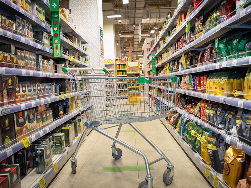 Supermarket shelving and product display