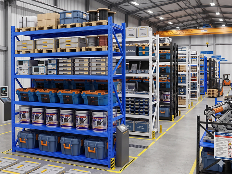 Warehouse racking for storage rooms and logistics centers